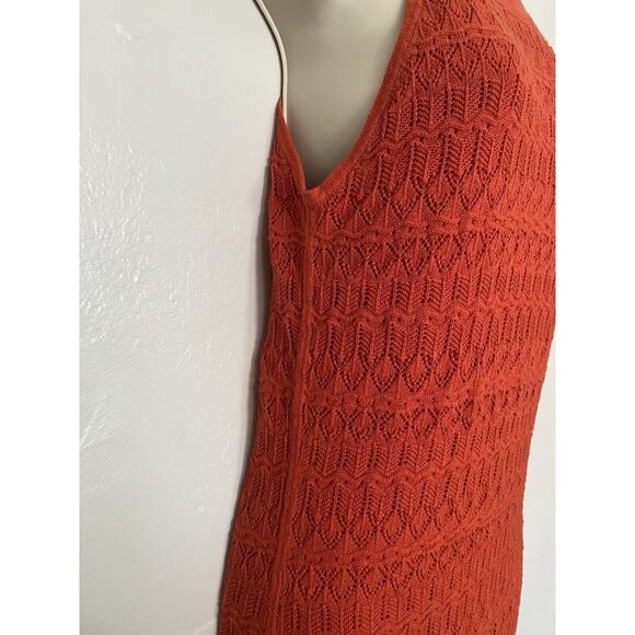 House of Harlow Orange Knit Crochet Sleeveless‎ Midi Dress Womens Sz Small Boho - Picture 4 of 9